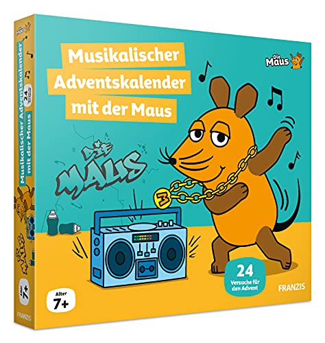 FRANZIS 67270 - Musikalischer Adventskalender mit der Maus, 24 Versuche für den Advent rund um das Thema Töne und Musik, für Kinder ab 7 Jahren von Franzis