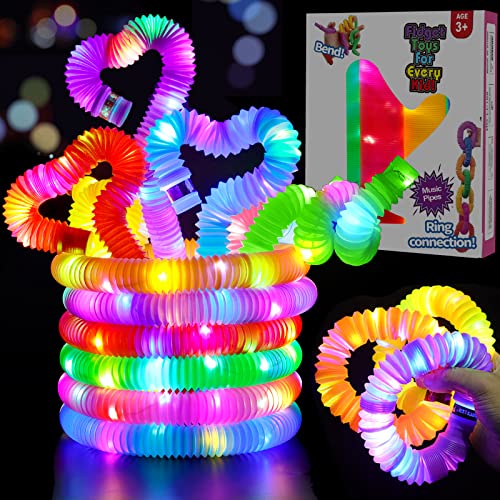 Frasheng 12 Stücke Pop Tubes, Bunt Sensorik Spielzeug Mini Pop Röhren für Kinder, Jugendliche Und Erwachsene Pop Tube Toys Sensorisches Spielzeug, Unachtsamkeit Ideal Entlasten Stress Spielzeug von Frasheng