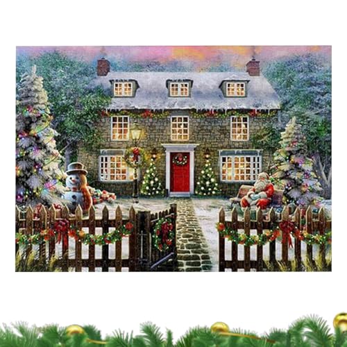 1000 -teiliges Puzzle, Weihnachtslandschaftssäge, Festliche Winterszene, Hirnteaser -Spiel für Familienspiele, Urlaub, Geburtstagsfeier, für Frauen, Männer, Kinder, 19,69 x 27,56 Zoll von Fravsiu