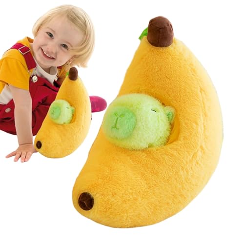 Banana Capybara Plüschtier | Soft and Cuddly Capybara Pillow Doll | Cartoon Capybara Plüschpuppe | Niedliches Cartoon Stuffed Tier für Kinder und Erwachsene, ideal für Schlafzimmer, Wohnzimmer und Banana Capybara Plüschtier | Soft and Cuddly Capybara Pillow Doll | Cartoon Capybara Plüschpuppe | Niedliches Cartoon Stuffed Tier für Kinder und Erwachsene, ideal für Schlafzimmer, Wohnzimmer und von Fravsiu