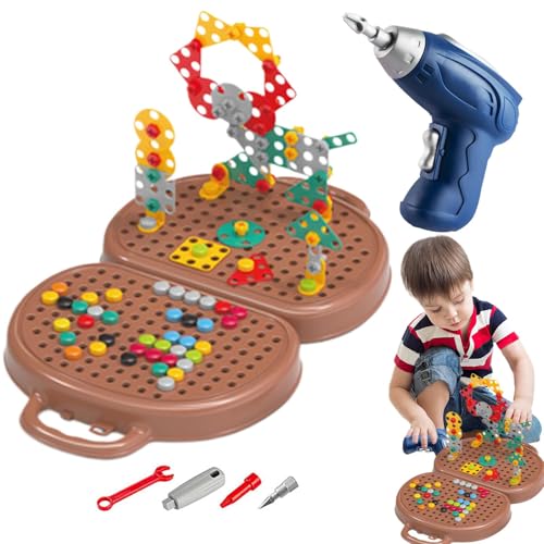 Bear Box Spielzeug für Kinder, Kreativity Tool Box mit Elektrobohrer, Kinderbohrer und Schraubenspielzeug, 2D/Screw Tool, Best Play Toolbox mit kreativem 2D-Schraubenwerkzeug für Kinder Bear Box Spielzeug für Kinder, Kreativity Tool Box mit Elektrobohrer, Kinderbohrer und Schraubenspielzeug, 2D/Screw Tool, Best Play Toolbox mit kreativem 2D-Schraubenwerkzeug für Kinder von Fravsiu