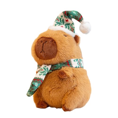 Christmas Capybara Plüschtier, niedliche Tierpuppe mit & Schal, Huggable Cartoon Gefülltes Tier Spielzeug für Kinder und Erwachsene, weiches Sofakissen, Weihnachtsdekoration, für Wohnzimmer Christmas Capybara Plüschtier, niedliche Tierpuppe mit & Schal, Huggable Cartoon Gefülltes Tier Spielzeug für Kinder und Erwachsene, weiches Sofakissen, Weihnachtsdekoration, für Wohnzimmer von Fravsiu