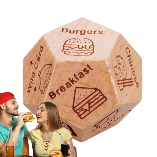 Date Night Dice, Romantic Dice for Paare, 12 Sided Food Dice, Date Cube, Funny Wooden Dice for and Valentine's Best Date Night Dice for Paare Date Night Dice, Romantic Dice for Paare, 12 Sided Food Dice, Date Cube, Funny Wooden Dice for and Valentine's Best Date Night Dice for Paare von Fravsiu