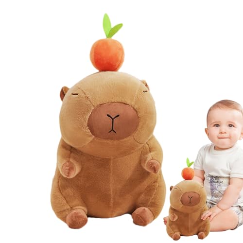 Fravsiu Capybara-Plüschtier, Capybara-Plüschtier,Capybara | 13,8 Zoll großes, gemütliches Capybara-Plüschkissen, niedliche weiche Plüsch-Capybara-Plüschtierpuppe für Kinder, Mädchen und von Fravsiu