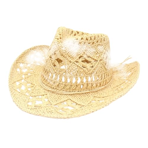 Fravsiu Cowboy Hat Straw, Ranch Theme Headpiece, with Wide Brim Coverage, Suitable to Sun Protection, Masquerade Hat for Party, Farm, Work, Hiking, Beach Outings, 55 62 Zoll Fravsiu Cowboy Hat Straw, Ranch Theme Headpiece, with Wide Brim Coverage, Suitable to Sun Protection, Masquerade Hat for Party, Farm, Work, Hiking, Beach Outings, 55 62 Zoll von Fravsiu