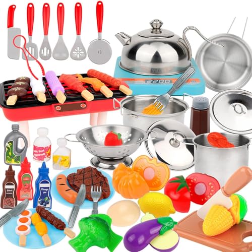 Fravsiu Gefälschtes Küchenutensilien-Set, gibt vor, Küchenutensilien zu spielen | Machen Sie das Kochen von Obst und Gemüse, Töpfe mit Schneidebrett für farbiges Sortierzubehör Fravsiu Gefälschtes Küchenutensilien-Set, gibt vor, Küchenutensilien zu spielen | Machen Sie das Kochen von Obst und Gemüse, Töpfe mit Schneidebrett für farbiges Sortierzubehör von Fravsiu
