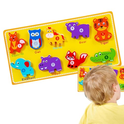 Fravsiu Holzformpuzzle, sensorisches passendes Puzzle - Passendes Puzzle -Bildungstiersäge - Buntes Frühes Lernen, Form Sortierer für die Kindergärtenschule, Schlafzimmerspaß Fravsiu Holzformpuzzle, sensorisches passendes Puzzle - Passendes Puzzle -Bildungstiersäge - Buntes Frühes Lernen, Form Sortierer für die Kindergärtenschule, Schlafzimmerspaß von Fravsiu