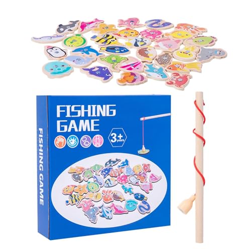 Fravsiu Magnetisches Fishing-Spiel, Holzfische, Shape Color Sorting Game, Lernspiel, Meerestiel, Tier-Matching, Holzmagnetisches Fishing-Spiel für Shape und Farbsorting Fravsiu Magnetisches Fishing-Spiel, Holzfische, Shape Color Sorting Game, Lernspiel, Meerestiel, Tier-Matching, Holzmagnetisches Fishing-Spiel für Shape und Farbsorting von Fravsiu