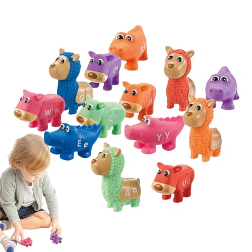 Fravsiu Matching Game 'Alphabet der Tiere, Spielzeug für Feinmotorik und passende Buchstaben, Alphabet-Spielzeug, koordiniert mit Tieren, Lernspielzeug für die Vorschule von Fravsiu