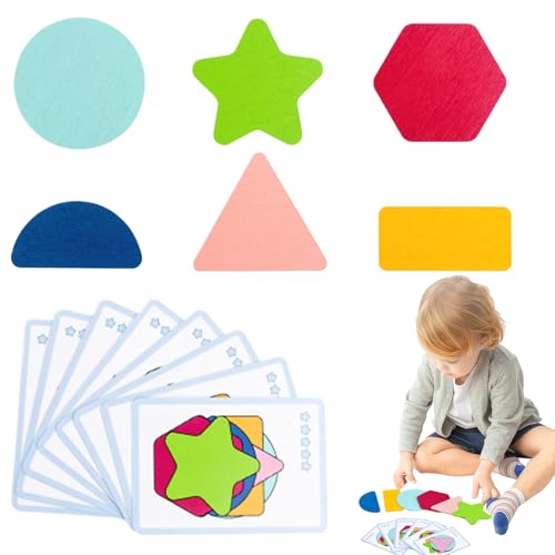 Fravsiu Matching Puzzle, Match mit Farberkennung Holz Educational Learning Enhancer, Selts im Vorschulalter, Spaß GEOMETRY SMETTING IM PAKET SIGLIORE von Fravsiu