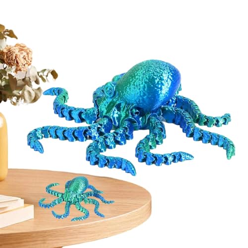 Fravsiu Octopus Fidget Spielzeug, bedruckt, Octopus Fidget – Spielzeug mit beweglichen Gelenken, bewegliche Figur auf hoher See, kreatives Ornament, buntes Oktopus-Spielzeug für von Fravsiu