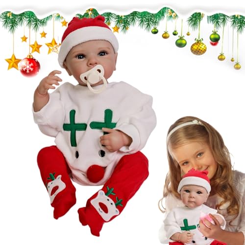Fravsiu Realistic Reborn Dolls | 48 cm Early Learning Christmas Themed Doll | Life-Like Baby Doll Toy for Children, Ideal Present for Holiday Season and Early Development, Toddler Baby Dolls Fravsiu Realistic Reborn Dolls | 48 cm Early Learning Christmas Themed Doll | Life-Like Baby Doll Toy for Children, Ideal Present for Holiday Season and Early Development, Toddler Baby Dolls von Fravsiu