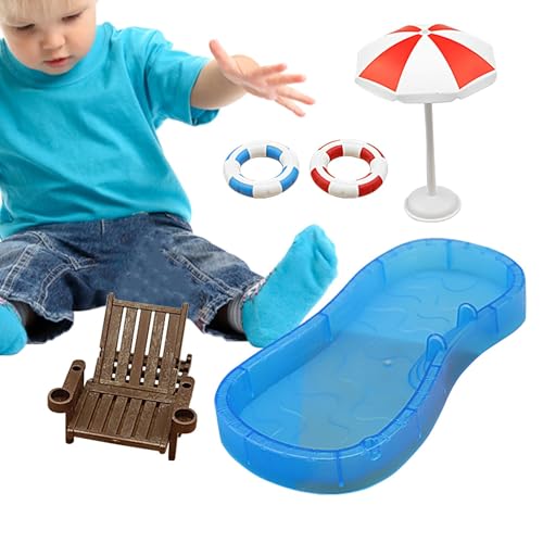 Fravsiu Strandmodell-Set für , Poolmodell – Stranddekoration, realistisches Strandstuhlhandwerk, Schwimmring, Strandstil Fravsiu Strandmodell-Set für , Poolmodell – Stranddekoration, realistisches Strandstuhlhandwerk, Schwimmring, Strandstil von Fravsiu