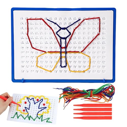 Fravsiu Threading Toys, Thread Board, Sensory Board, Kids Fine Motor Toys, Educational Toy Board, Preschool Embroidery Toy, Thread Board for Kids to Develop Fine Motor Skills and Learning Fravsiu Threading Toys, Thread Board, Sensory Board, Kids Fine Motor Toys, Educational Toy Board, Preschool Embroidery Toy, Thread Board for Kids to Develop Fine Motor Skills and Learning von Fravsiu
