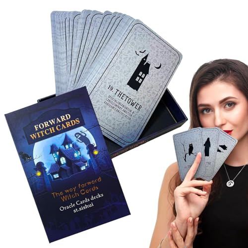 Fravsiu Witch Oracle Cards - Vorwärts -Wahrsagungskartenspiel für Familienspaß, Unterhaltung und Brettspiele, Anfängerfreundlichkeit, Fähigkeiten inklusiv von Fravsiu