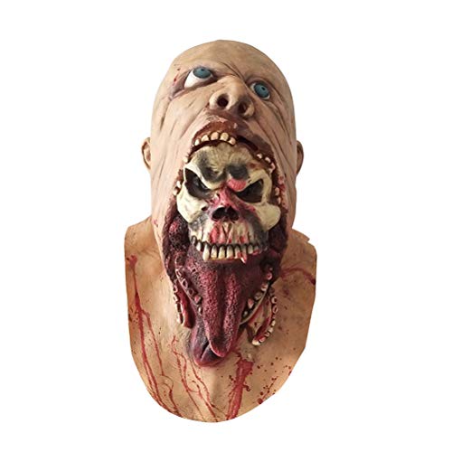 FRCOLOR Horror Maske, Scary Zombie Maske Ghost Schädel Gabel Monster Maske Kostüm Halloween Party Requisiten von FRCOLOR
