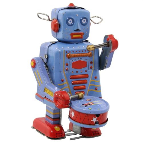 Freak Scene Superfreak Roboter - Robot mit Trommel - blauerBlechroboter - Retro Blechspielzeug Freak Scene Superfreak Roboter - Robot mit Trommel - blauerBlechroboter - Retro Blechspielzeug von Freak Scene