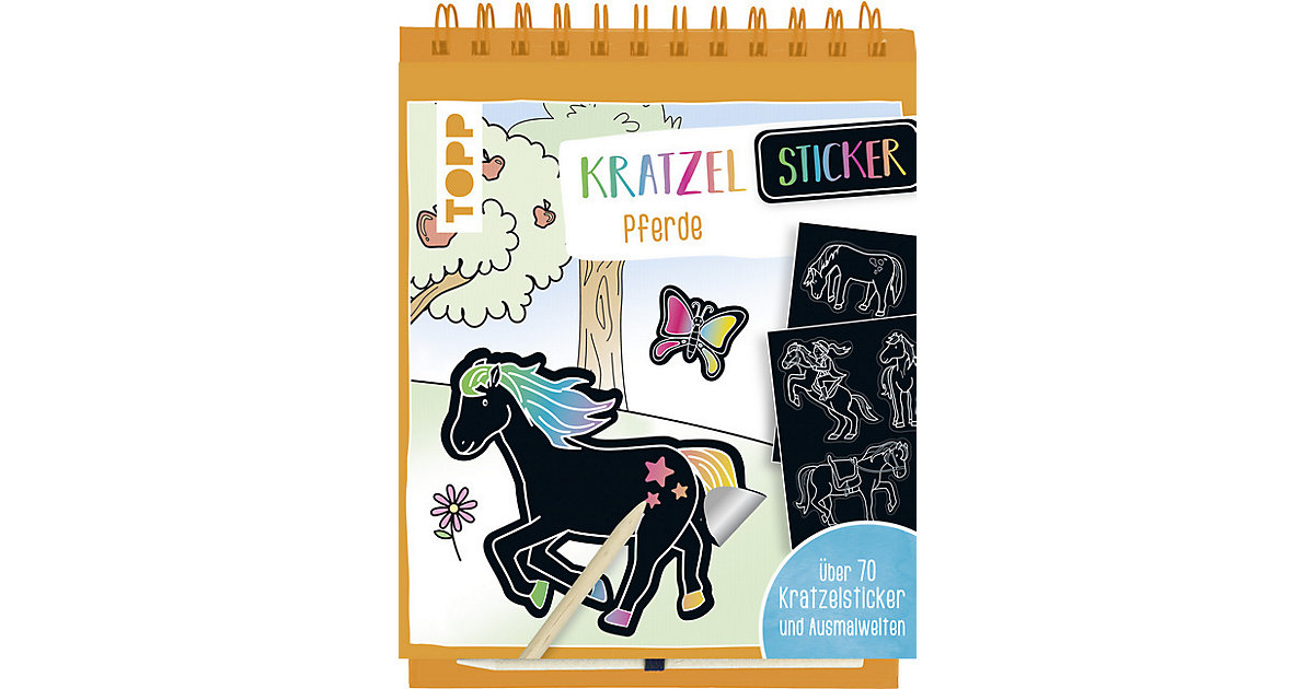 Buch - Kratzel Sticker Pferde, mit Holz-Kratzstift Buch - Kratzel Sticker Pferde, mit Holz-Kratzstift von Frech Verlag