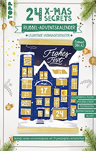 24 X-Mas Secrets - Rubbel-Adventskalender - Leuchtende Weihnachtsfenster: Gestalte deinen Adventskalender mit 24 persönlichen Botschaften! Mit Poster, Inspirationsbuch mit 240 Ideen, Gelstift 24 X-Mas Secrets - Rubbel-Adventskalender - Leuchtende Weihnachtsfenster: Gestalte deinen Adventskalender mit 24 persönlichen Botschaften! Mit Poster, Inspirationsbuch mit 240 Ideen, Gelstift von Frech