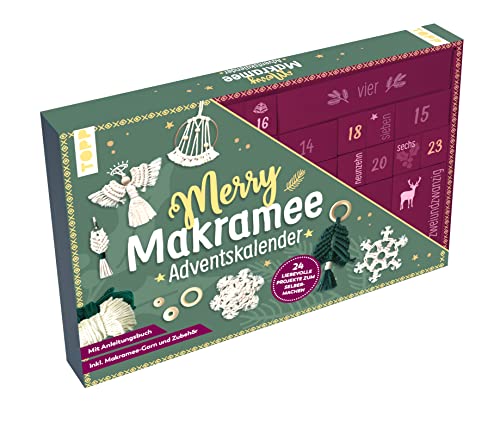 Adventskalender Merry Makramee: Material für 24 Makramee-Projekte. Mit Anleitungsbuch von Frech