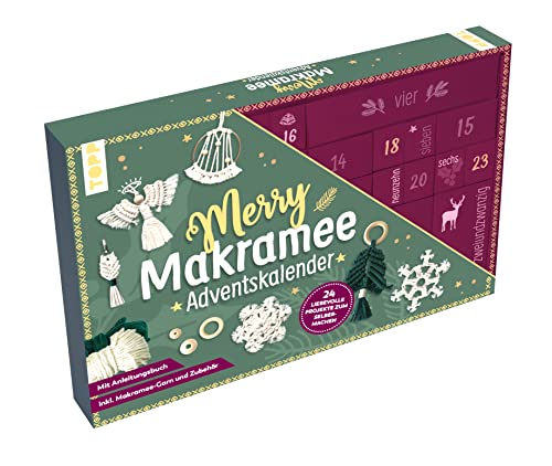 Adventskalender Merry Makramee: Material für 24 Makramee-Projekte. Mit Anleitungsbuch von Frech