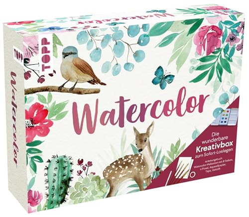 Frech Watercolor - Die wunderbare Kreativbox. Mit Anleitungsbuch und Material von Frech
