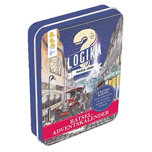 Rätsel-Adventskalender - Logika Paris 1920: 24 Rätselkarten aus der goldenen Zeit von Nachtclubs, Kunstikonen und Jazzbands. Mit illustriertem Stadtplan und 24 Stickern. Metalldose ca. 15 cm x 10,5 cm Rätsel-Adventskalender - Logika Paris 1920: 24 Rätselkarten aus der goldenen Zeit von Nachtclubs, Kunstikonen und Jazzbands. Mit illustriertem Stadtplan und 24 Stickern. Metalldose ca. 15 cm x 10,5 cm von Frech