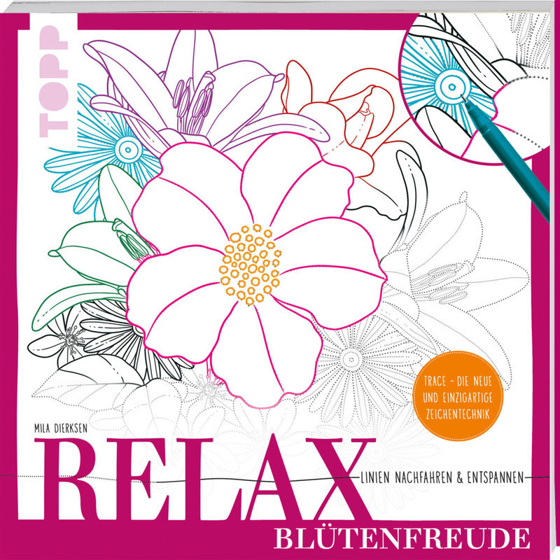 Relax Blütenfreude - Linien nachfahren & entspannen von Frech