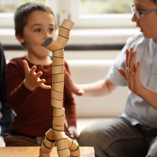Frechling Loggos Stapelspiel aus Buche und Nussbaum, 22-33 Steine, Holzspielzeug (Buche/Nuss, Set M (22 Steine)) von Frechling