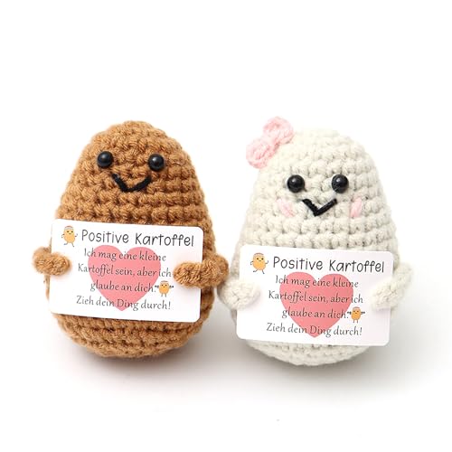 2PCs Pocket Hug Positive Kartoffel, Positive Potato Glücksbringer, Kreative Strickwolle Kartoffel Puppe mit Positiver Energiekarte, Mutmacher Glücksbringer Prüfung Geschenk für Freund Kollegen 2PCs Pocket Hug Positive Kartoffel, Positive Potato Glücksbringer, Kreative Strickwolle Kartoffel Puppe mit Positiver Energiekarte, Mutmacher Glücksbringer Prüfung Geschenk für Freund Kollegen von FreeSkill