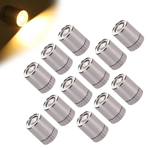 Kleine LED-Lichter: 12 Stück Mini-LED-Blinklichter, buntes Stift-Spinnlicht, Puppenhaus-Lichter für DIY-Dekoration, elektronisches Licht mit drehbarem Batteriefuß, lustiges Party-Zubehör (warmweiß) Kleine LED-Lichter: 12 Stück Mini-LED-Blinklichter, buntes Stift-Spinnlicht, Puppenhaus-Lichter für DIY-Dekoration, elektronisches Licht mit drehbarem Batteriefuß, lustiges Party-Zubehör (warmweiß) von FreeSkill