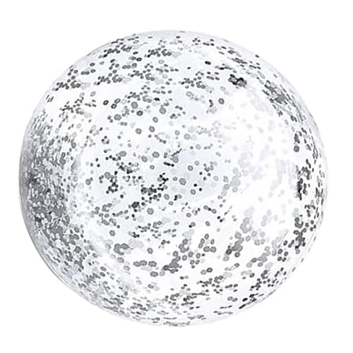 Freebily Aufblasbarer Wasserball mit Glitzer, aufblasbarer Strandball, schwimmender Ball für Sommer Pool Party Wasserspielzeug Silber 2 One Size von Freebily