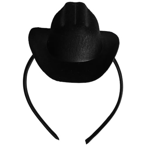 Freebily Cowboy-Minihut-Stirnband für Frauen, Cowgirls-Flanellhut mit Glitzer-Topper für Halloween-Rodeo-Party Typ 7 Einheitsgröße von Freebily