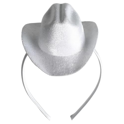 Freebily Cowboy-Minihut-Stirnband für Frauen, Cowgirls-Flanellhut mit Glitzer-Topper für Halloween-Rodeo-Party Typ 8 Einheitsgröße Freebily Cowboy-Minihut-Stirnband für Frauen, Cowgirls-Flanellhut mit Glitzer-Topper für Halloween-Rodeo-Party Typ 8 Einheitsgröße von Freebily
