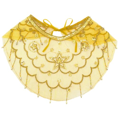 Freebily Damen Bauchtanz Gesichtsschleier mit Quasten Mesh Face Cover Maskerade Maske Bauchtanz Kostüm Zubehör Gelb 1Pcs One Size von Freebily