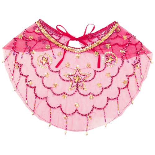 Freebily Damen Bauchtanz Gesichtsschleier mit Quasten Mesh Face Cover Maskerade Maske Bauchtanz Kostüm Zubehör Hot Pink 1Pcs One Size von Freebily