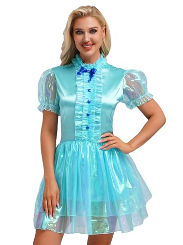 Freebily Damen Dienstmädchen Outfit Anime Lolita Cosplay Glänzend Tutu Kleid Layered Rüschen Saum Rock Mit Kurze Puffärmel Blau XL Freebily Damen Dienstmädchen Outfit Anime Lolita Cosplay Glänzend Tutu Kleid Layered Rüschen Saum Rock Mit Kurze Puffärmel Blau XL von Freebily