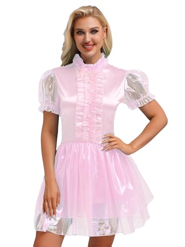 Freebily Damen Dienstmädchen Outfit Anime Lolita Cosplay Glänzend Tutu Kleid Layered Rüschen Saum Rock Mit Kurze Puffärmel Rosa XL Freebily Damen Dienstmädchen Outfit Anime Lolita Cosplay Glänzend Tutu Kleid Layered Rüschen Saum Rock Mit Kurze Puffärmel Rosa XL von Freebily