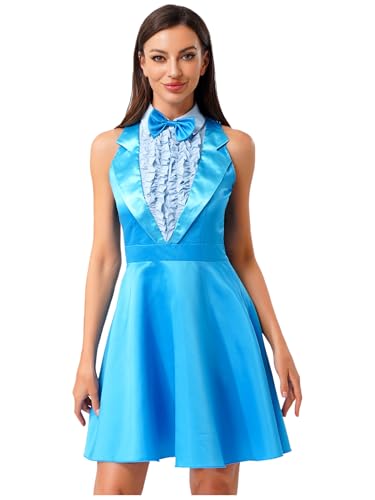 Freebily Damen Disco Kostüm 70er 80er Jahre Outfit Gerafftes Metallic Kleid Fasching Karneval Kostüm Rave Party Clubwear Tanzkleid Blau XL Freebily Damen Disco Kostüm 70er 80er Jahre Outfit Gerafftes Metallic Kleid Fasching Karneval Kostüm Rave Party Clubwear Tanzkleid Blau XL von Freebily