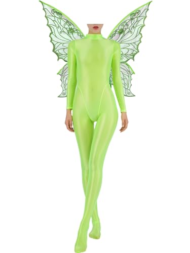 Freebily Damen Fee Kostüm Schmetterling Flügel Und Glänzend Nylon Bodystocking Ganzkörper Karnevalskostüm Stage Party Clubwear Grün M Freebily Damen Fee Kostüm Schmetterling Flügel Und Glänzend Nylon Bodystocking Ganzkörper Karnevalskostüm Stage Party Clubwear Grün M von Freebily