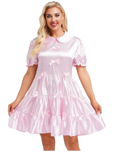 Freebily Damen Französische Dienstmädchen Kleid Kawaii Japan Maid Kleid Glanz Satin Puffärmel Babydoll Fasching Kostüm Rosa XXL Freebily Damen Französische Dienstmädchen Kleid Kawaii Japan Maid Kleid Glanz Satin Puffärmel Babydoll Fasching Kostüm Rosa XXL von Freebily
