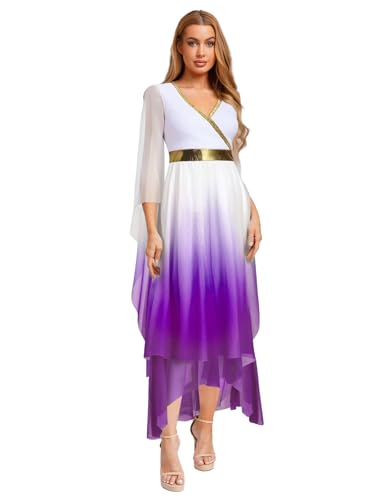 Freebily Damen Griechische Göttin Kostüm Kleid Ärmellos Mit Drape Für Halloween Themenpartys Römische Tunika Damen Griechische Toga Violett XL Freebily Damen Griechische Göttin Kostüm Kleid Ärmellos Mit Drape Für Halloween Themenpartys Römische Tunika Damen Griechische Toga Violett XL von Freebily
