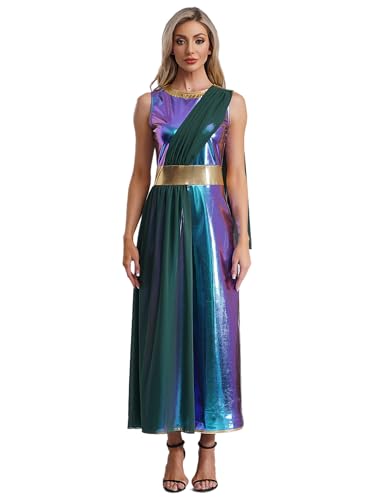 Freebily Damen Griechische Göttin Kostüm Lange Glanz Kleid Antike Römisches Toga Kostüm Frau Karneval Faschingskostüm Blau XL Freebily Damen Griechische Göttin Kostüm Lange Glanz Kleid Antike Römisches Toga Kostüm Frau Karneval Faschingskostüm Blau XL von Freebily