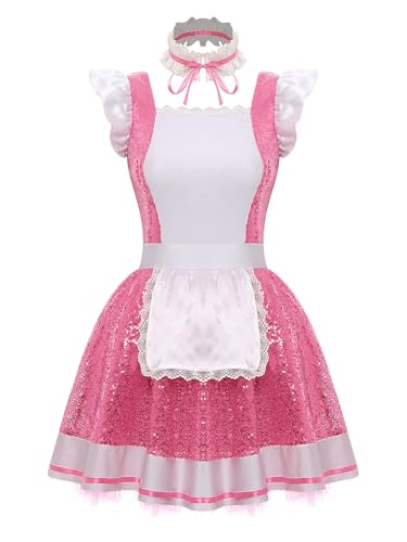Freebily Damen Kostüm Dienstmädchen Anime Maid Kleid Pailletten Tütü Spitze Schürze Und Halsband Fasching Karneval Kostüm Rosa 3XL Freebily Damen Kostüm Dienstmädchen Anime Maid Kleid Pailletten Tütü Spitze Schürze Und Halsband Fasching Karneval Kostüm Rosa 3XL von Freebily