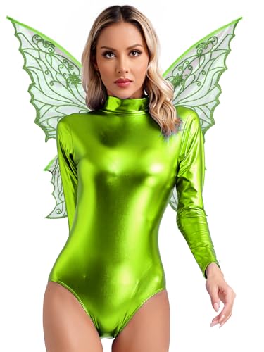 Freebily Damen Kostüm Fee Schmetterling Flügel Glänzend Metallic Body Set Fasching Karnevalskostüm Märchenwald Party Tanz Outfit Grün 3XL Freebily Damen Kostüm Fee Schmetterling Flügel Glänzend Metallic Body Set Fasching Karnevalskostüm Märchenwald Party Tanz Outfit Grün 3XL von Freebily