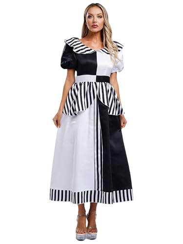 Freebily Damen Kostüm Zirkus Clown Kleid Kurzarm Erwachsene Karneval Halloween Kostüm Mottoparty Verkleidung Killer Clown Schwarz&Weiß L Freebily Damen Kostüm Zirkus Clown Kleid Kurzarm Erwachsene Karneval Halloween Kostüm Mottoparty Verkleidung Killer Clown Schwarz&Weiß L von Freebily