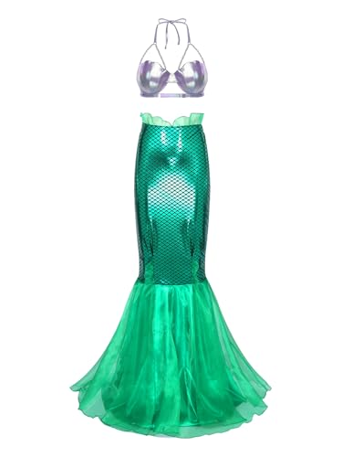Freebily Damen Meerjungfrau Kostüm Rock Glitzer Fischschuppen Maxirock Und Muschel BH Fasching Karneval Kostüm Party Strandmode B M Freebily Damen Meerjungfrau Kostüm Rock Glitzer Fischschuppen Maxirock Und Muschel BH Fasching Karneval Kostüm Party Strandmode B M von Freebily