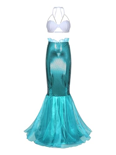 Freebily Damen Meerjungfrau Kostüm Rock Glitzer Fischschuppen Maxirock Und Muschel BH Fasching Karneval Kostüm Party Strandmode D XXL Freebily Damen Meerjungfrau Kostüm Rock Glitzer Fischschuppen Maxirock Und Muschel BH Fasching Karneval Kostüm Party Strandmode D XXL von Freebily