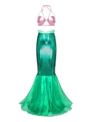 Freebily Damen Meerjungfrau Kostüm Rock Glitzer Fischschuppen Maxirock Und Muschel BH Fasching Karneval Kostüm Party Strandmode H XXL Freebily Damen Meerjungfrau Kostüm Rock Glitzer Fischschuppen Maxirock Und Muschel BH Fasching Karneval Kostüm Party Strandmode H XXL von Freebily
