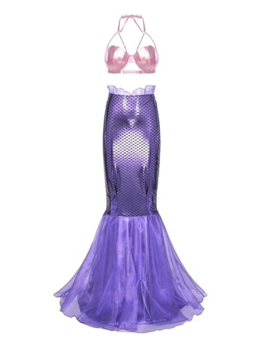 Freebily Damen Meerjungfrau Kostüm Rock Glitzer Fischschuppen Maxirock Und Muschel BH Fasching Karneval Kostüm Party Strandmode I L Freebily Damen Meerjungfrau Kostüm Rock Glitzer Fischschuppen Maxirock Und Muschel BH Fasching Karneval Kostüm Party Strandmode I L von Freebily